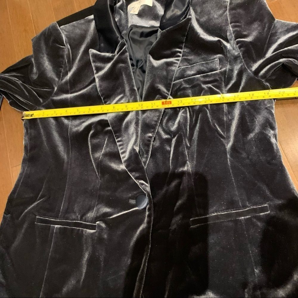 A MTL 1980 blue velvet blazer Sz 12 - Picture 6 of 9